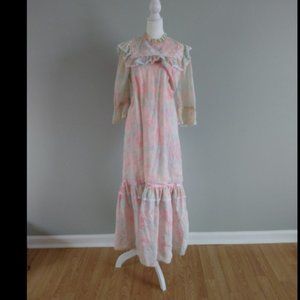 Vintage 1970s Carol Bennett Prairiecore Maxi Dress
